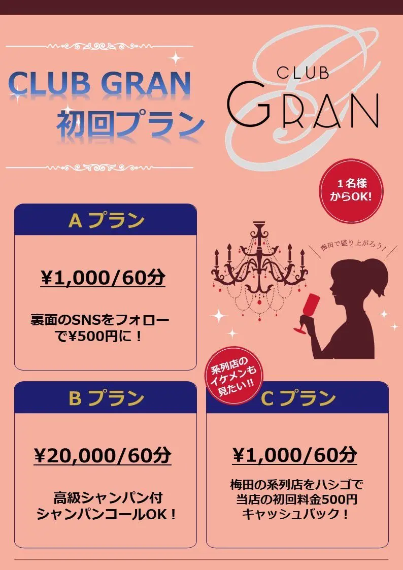 CLUB GRANの料金システム