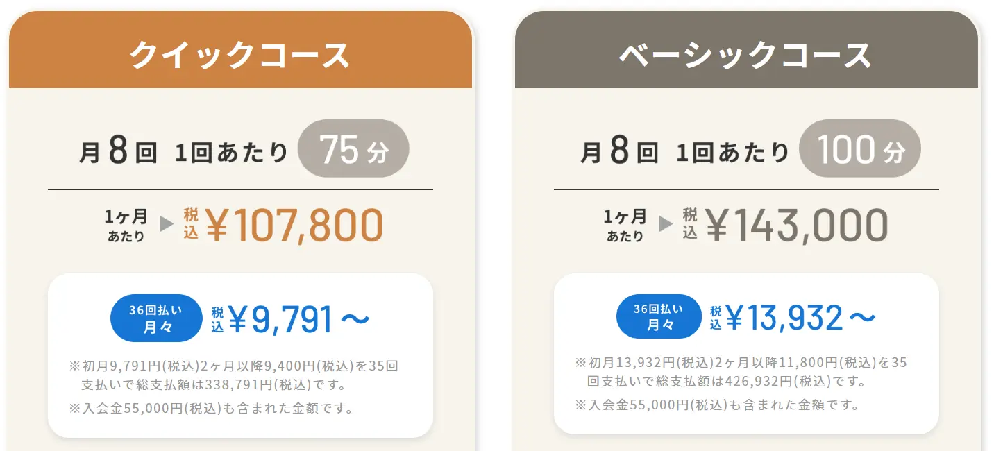 LIFE-MAKE PERSONAL　パーソナルジム　料金システム