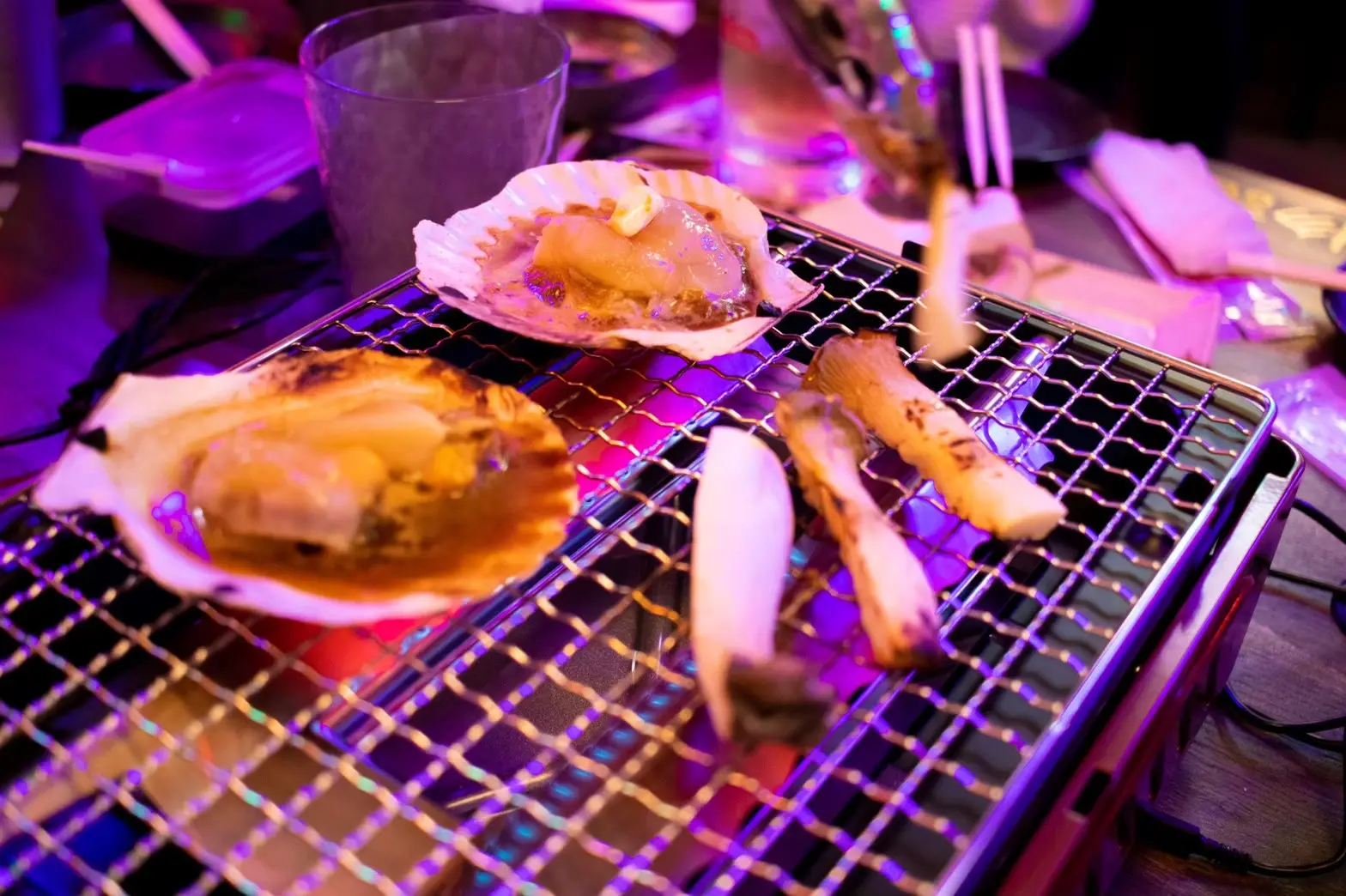 ホタテとエリンギの網焼き